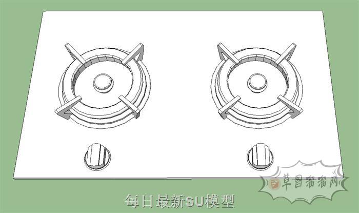 燃气灶煤气灶灶台SU模型