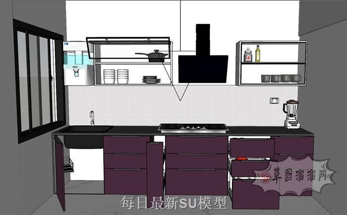 厨房橱柜抽烟机SU模型
