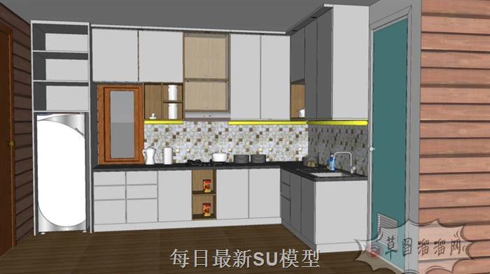 厨房橱柜厨具SU模型