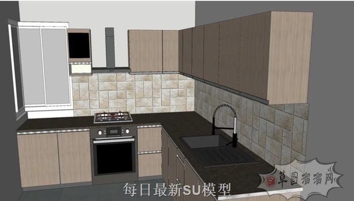 厨房橱柜厨具SU模型