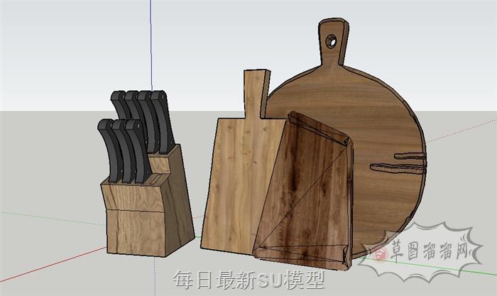 菜刀切菜板厨具SU模型