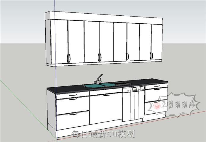 厨房橱柜厨具SU模型