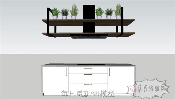 厨房橱柜SU模型