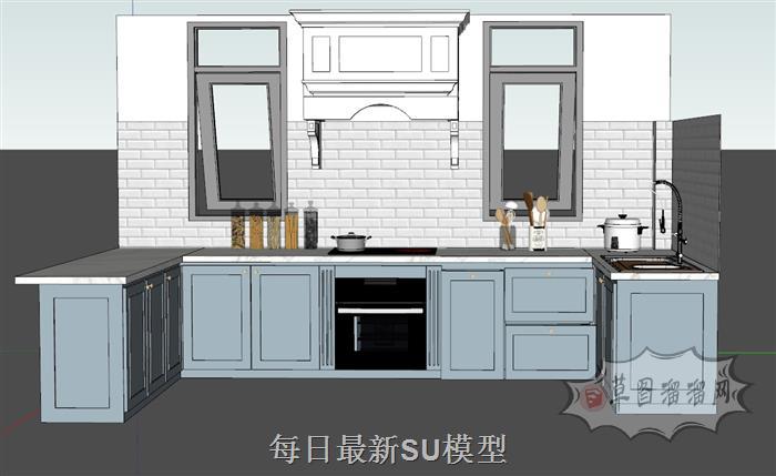 厨房橱柜厨具SU模型