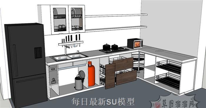 厨房橱柜厨具SU模型