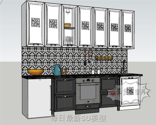 厨房橱柜吊柜SU模型