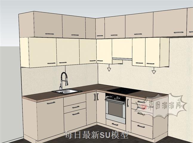 厨房橱柜SU模型