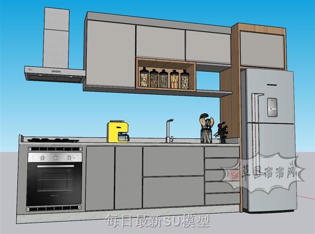厨房橱柜厨具SU模型