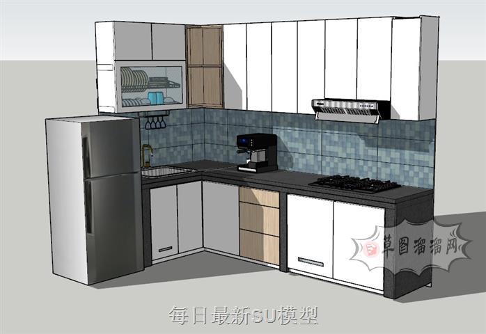 厨房橱柜吊柜SU模型