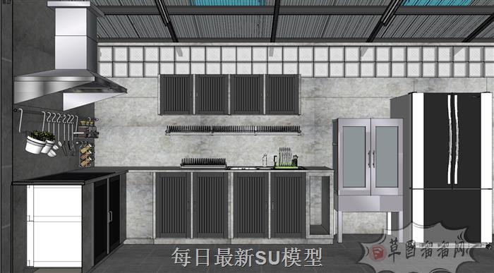 厨房橱柜厨具SU模型