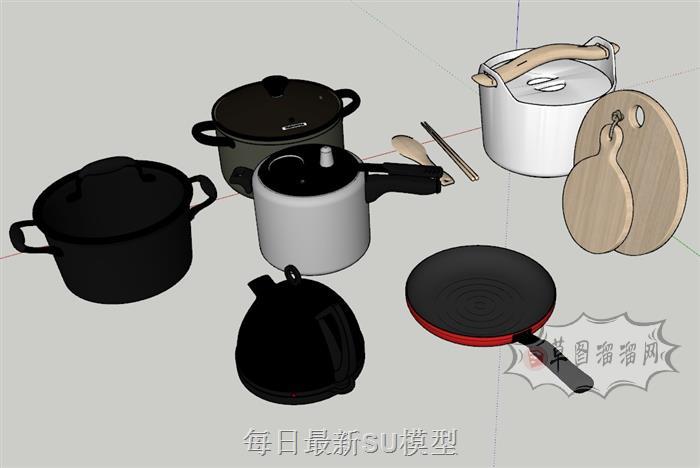 厨房厨具锅头SU模型