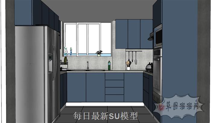 厨房橱柜厨具SU模型
