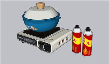 便捷式火锅燃气灶SU模型