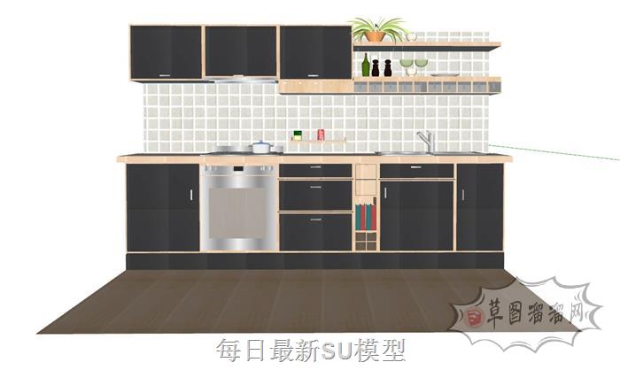 厨房橱柜厨具SU模型