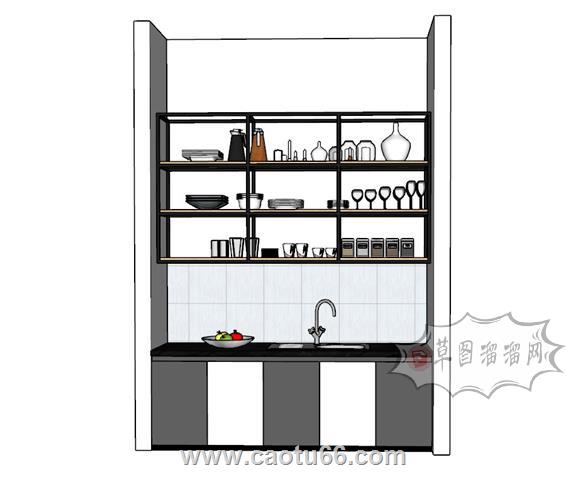 厨房橱柜SU模型