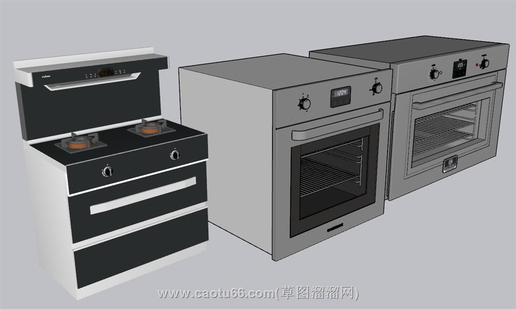 集成灶烤箱SU模型