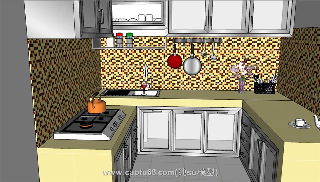厨房橱柜SU模型