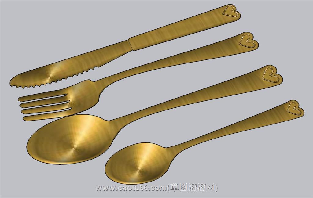 勺子刀叉餐具SU模型
