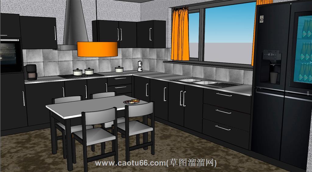 厨房橱柜SU模型