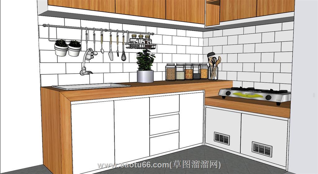 厨房橱柜厨具SU模型