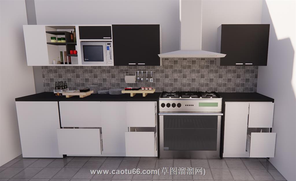厨房橱柜SU模型