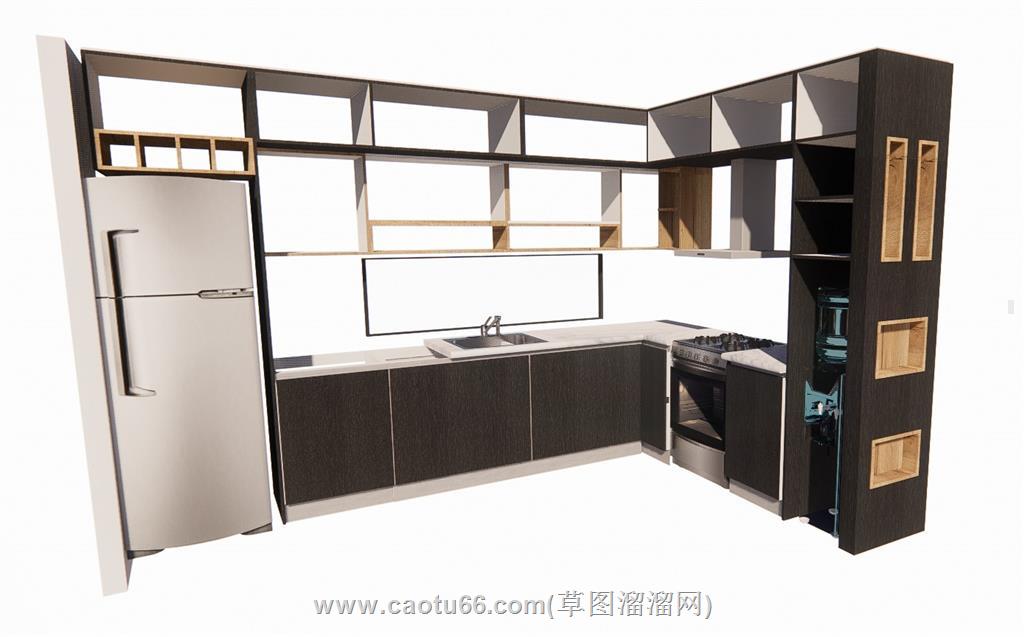 厨房橱柜SU模型