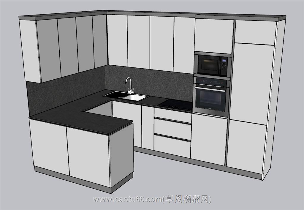 厨房橱柜SU模型