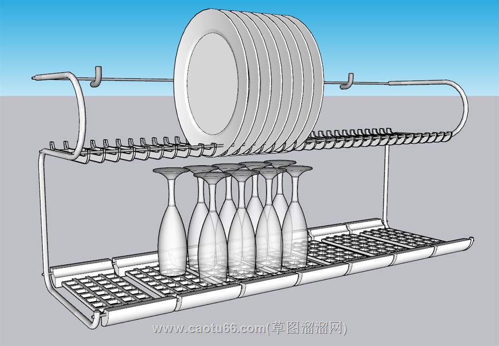 晾碗架厨具SU模型