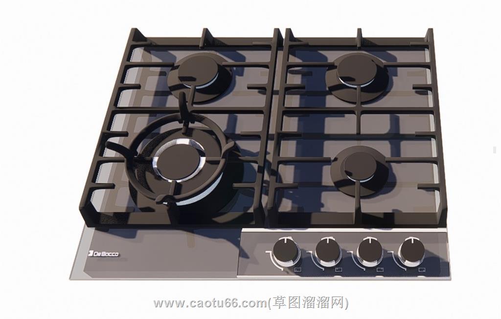 四炉灶灶台燃气灶SU模型