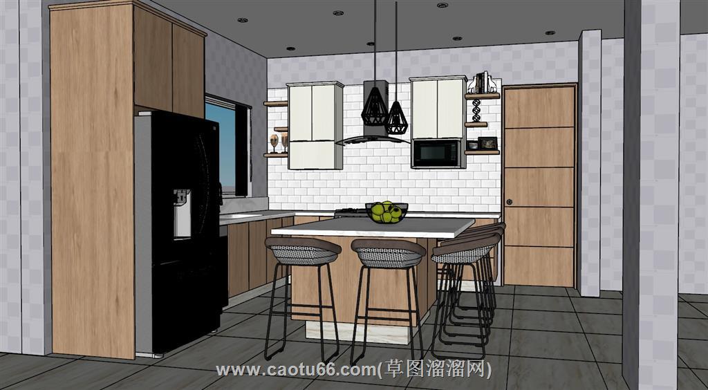 厨房橱柜SU模型