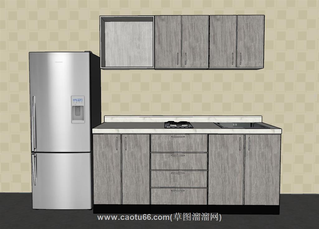 厨房橱柜SU模型