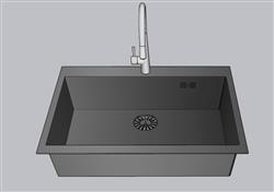 水槽洗菜盆SU模型
