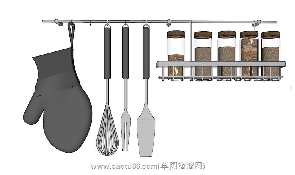 厨房调料瓶厨具SU模型