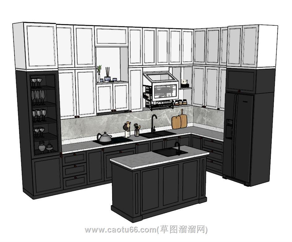 厨房橱柜SU模型