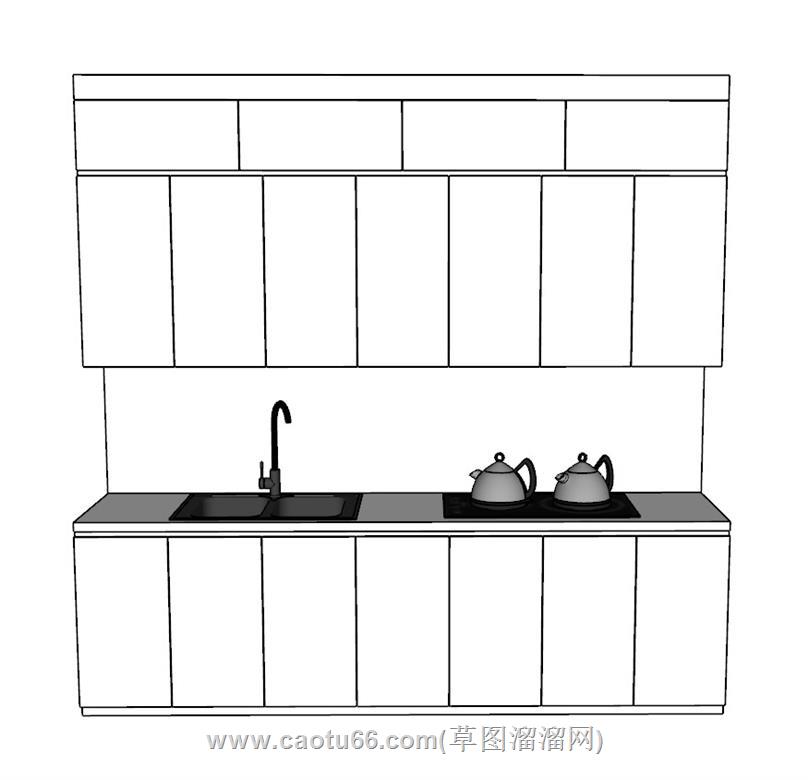 厨房橱柜SU模型