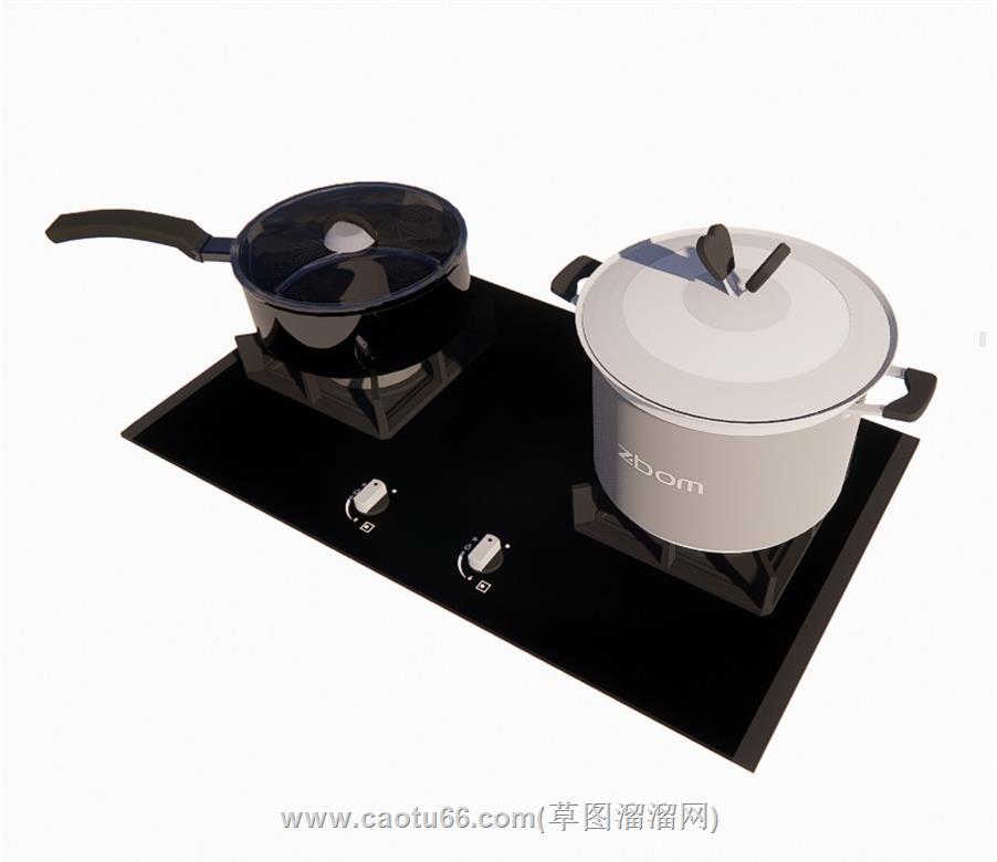 灶台燃气灶SU模型