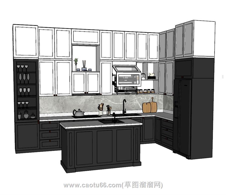 厨房橱柜SU模型