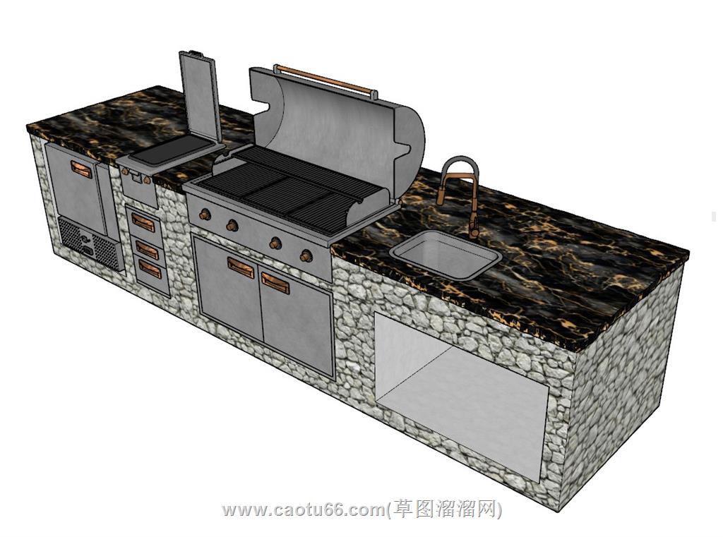 橱柜烧烤架SU模型