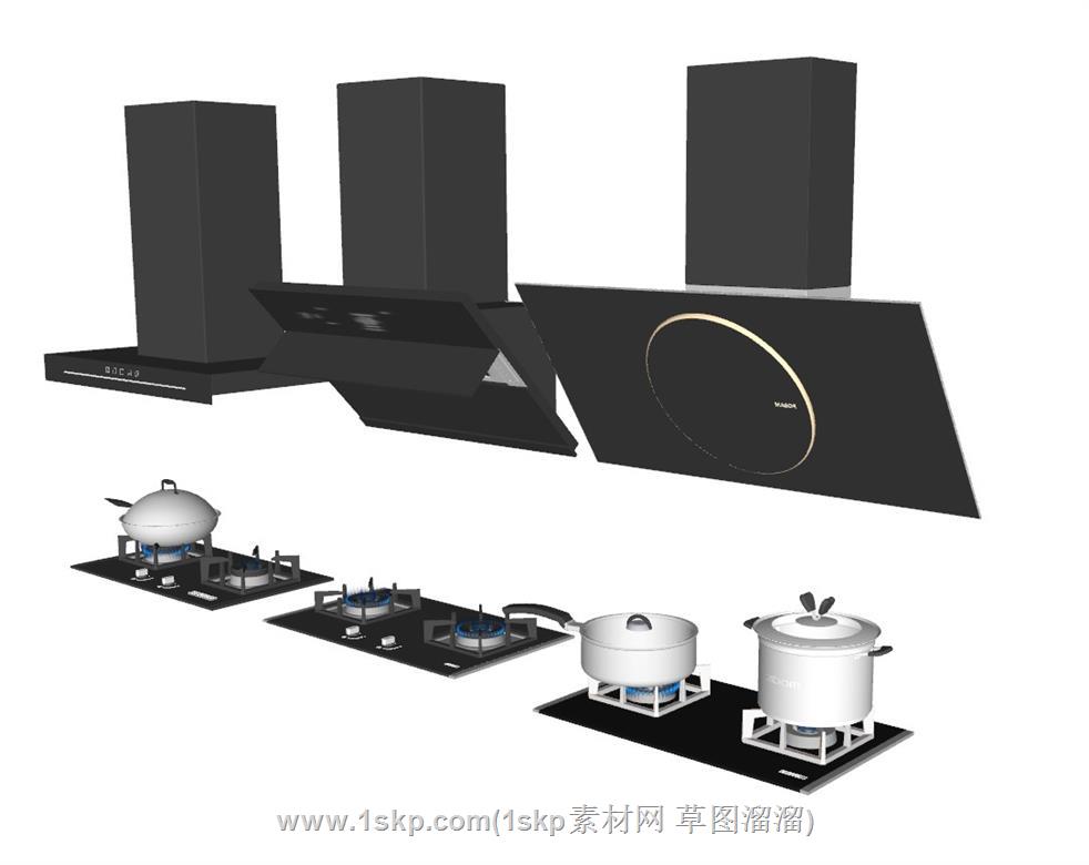 抽油烟机燃气灶SU模型
