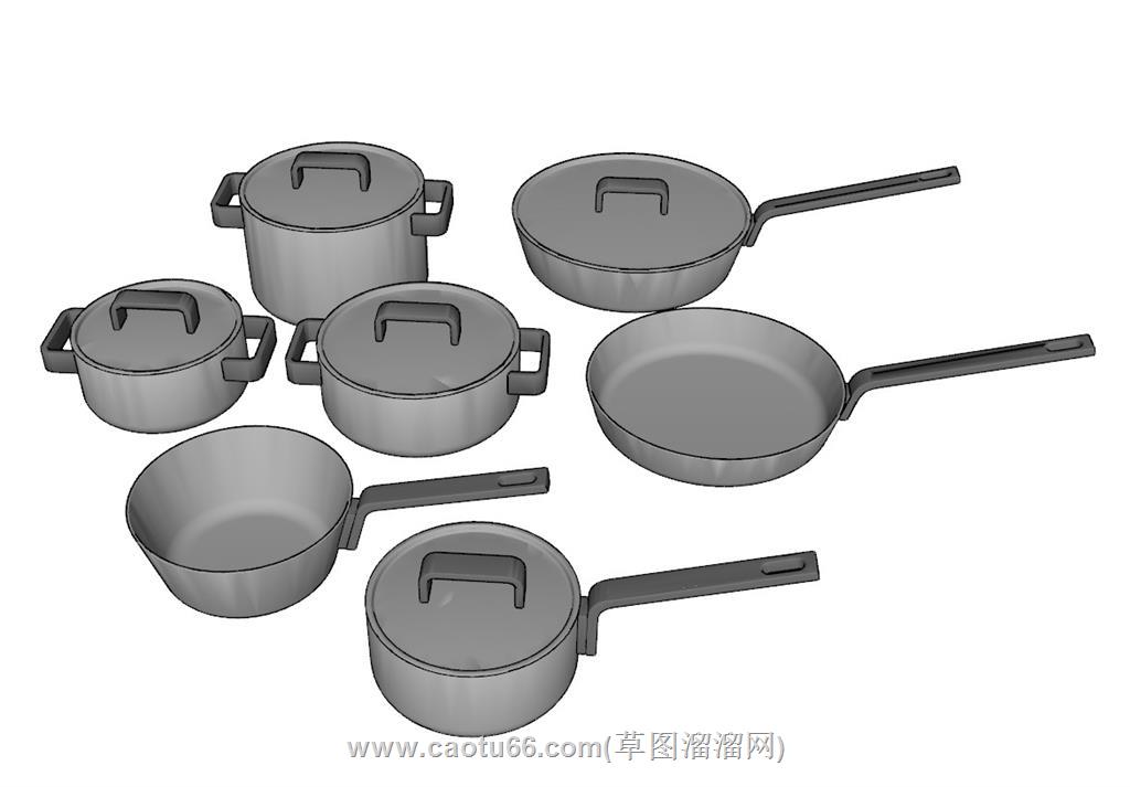 厨具锅头SU模型