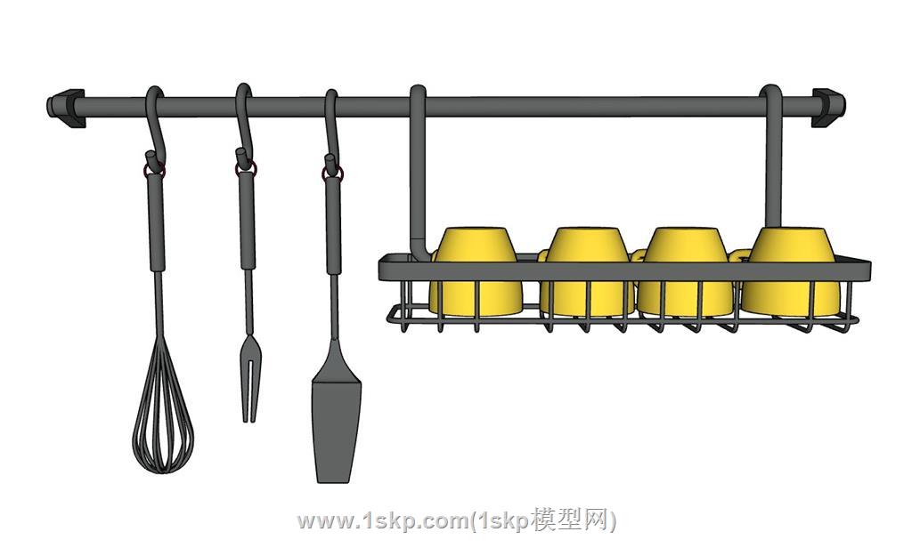 厨房调料瓶挂架SU模型