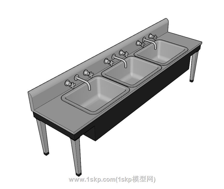 水槽洗菜盆不锈钢SU模型