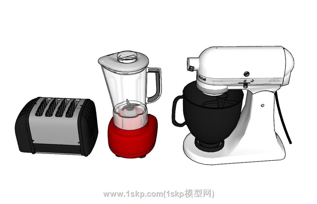 咖啡机面包机果汁机SU模型