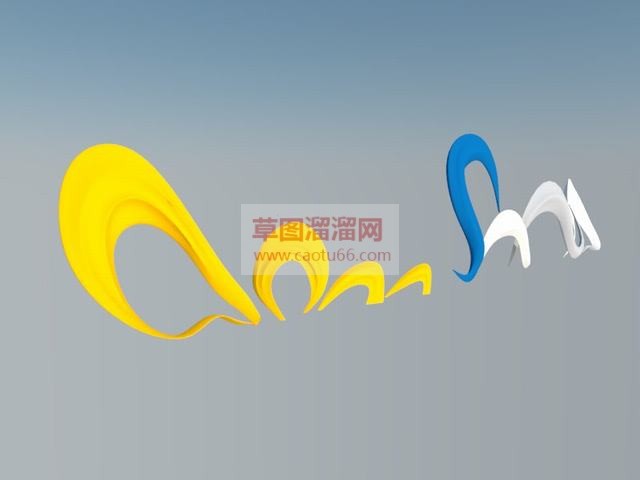 彩带雕塑SU模型