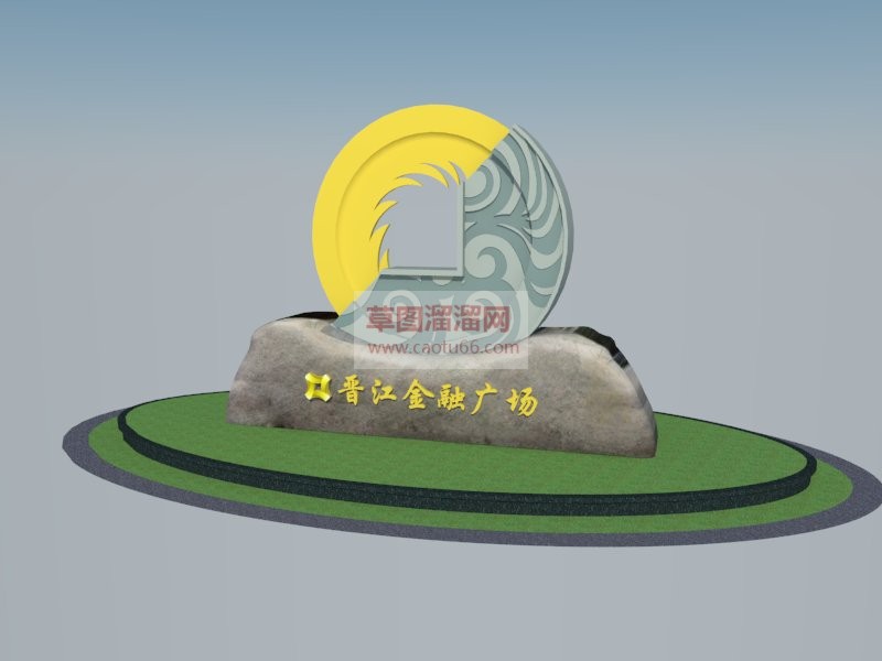 广场标志性雕塑SU模型