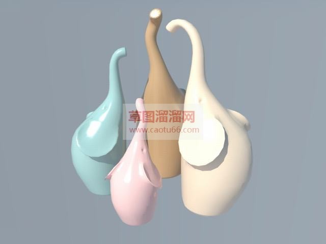 小鹅工艺品摆件SU模型