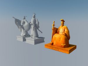古代人物雕塑SU模型