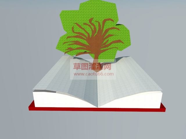 书本雕塑小品SU模型