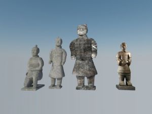 兵马俑人物雕塑SU模型
