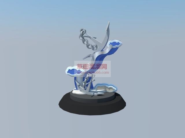 船锚祥云艺术SU模型